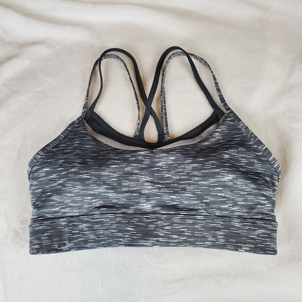 Zyia Active Gray Strappy Racerback Sports Bra